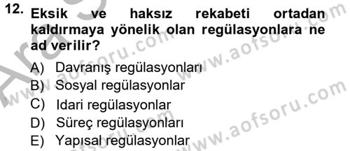 Kamu Ekonomisi 1 Dersi 2012 - 2013 Yılı (Vize) Ara Sınav Soruları 12. Soru