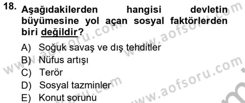 Kamu Ekonomisi 1 Dersi 2012 - 2013 Yılı (Vize) Ara Sınav Soruları 18. Soru