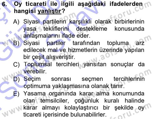 Kamu Ekonomisi 1 Dersi 2012 - 2013 Yılı (Final) Dönem Sonu Sınav Soruları 6. Soru