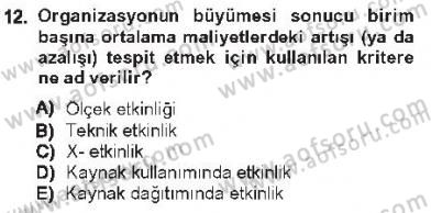 Kamu Ekonomisi 1 Dersi 2012 - 2013 Yılı Tek Ders Sınav Soruları 12. Soru