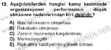 Kamu Ekonomisi 1 Dersi 2012 - 2013 Yılı Tek Ders Sınav Soruları 13. Soru