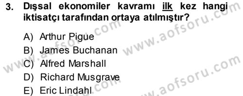 Kamu Ekonomisi 1 Dersi 2013 - 2014 Yılı (Vize) Ara Sınav Soruları 3. Soru