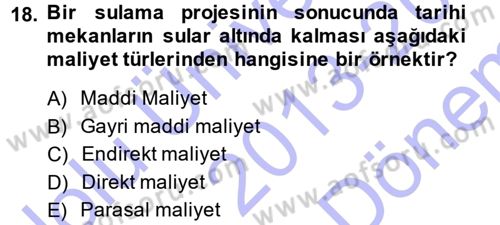 Kamu Ekonomisi 1 Dersi 2013 - 2014 Yılı (Final) Dönem Sonu Sınav Soruları 18. Soru