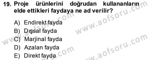 Kamu Ekonomisi 1 Dersi 2013 - 2014 Yılı (Final) Dönem Sonu Sınav Soruları 19. Soru