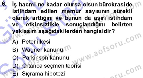 Kamu Ekonomisi 1 Dersi 2013 - 2014 Yılı (Final) Dönem Sonu Sınav Soruları 6. Soru