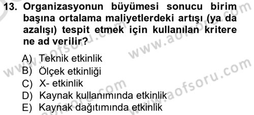 Kamu Ekonomisi 1 Dersi 2013 - 2014 Yılı Tek Ders Sınav Soruları 13. Soru