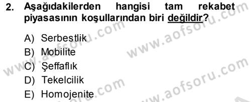 Kamu Ekonomisi 1 Dersi 2013 - 2014 Yılı Tek Ders Sınav Soruları 2. Soru