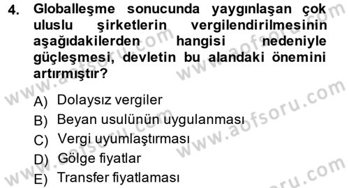 Kamu Ekonomisi 1 Dersi 2013 - 2014 Yılı Tek Ders Sınav Soruları 4. Soru