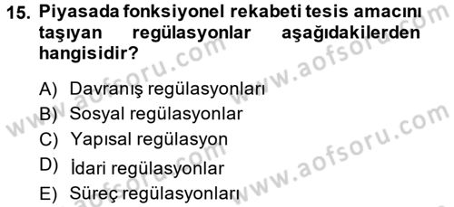 Kamu Ekonomisi 1 Dersi 2014 - 2015 Yılı (Vize) Ara Sınav Soruları 15. Soru
