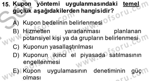 Kamu Ekonomisi 1 Dersi 2014 - 2015 Yılı (Final) Dönem Sonu Sınav Soruları 15. Soru