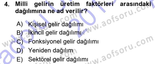 Kamu Ekonomisi 1 Dersi 2015 - 2016 Yılı (Vize) Ara Sınav Soruları 4. Soru