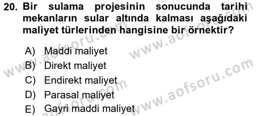 Kamu Ekonomisi 1 Dersi 2015 - 2016 Yılı (Final) Dönem Sonu Sınav Soruları 20. Soru