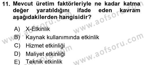 Kamu Ekonomisi 1 Dersi 2015 - 2016 Yılı Tek Ders Sınav Soruları 11. Soru