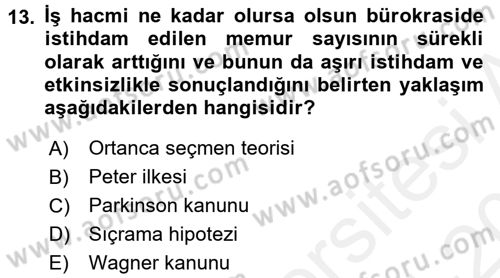 Kamu Ekonomisi 1 Dersi 2015 - 2016 Yılı Tek Ders Sınav Soruları 13. Soru