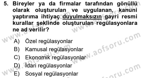 Kamu Ekonomisi 1 Dersi 2015 - 2016 Yılı Tek Ders Sınav Soruları 5. Soru