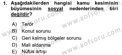 Kamu Ekonomisi 1 Dersi 2016 - 2017 Yılı 3 Ders Sınav Soruları 1. Soru