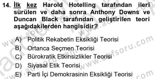 Kamu Ekonomisi 1 Dersi 2016 - 2017 Yılı (Vize) Ara Sınav Soruları 14. Soru