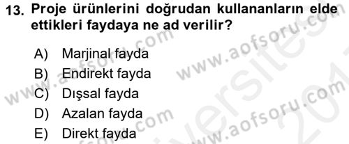 Kamu Ekonomisi 1 Dersi 2016 - 2017 Yılı (Final) Dönem Sonu Sınav Soruları 13. Soru