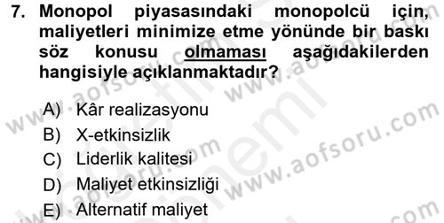 Kamu Ekonomisi 1 Dersi 2016 - 2017 Yılı (Final) Dönem Sonu Sınav Soruları 7. Soru