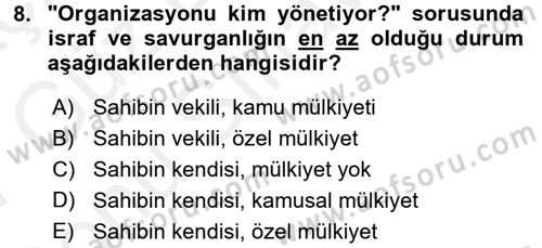 Kamu Ekonomisi 1 Dersi 2016 - 2017 Yılı (Final) Dönem Sonu Sınav Soruları 8. Soru