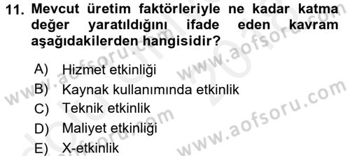 Kamu Ekonomisi 1 Dersi 2017 - 2018 Yılı 3 Ders Sınav Soruları 11. Soru