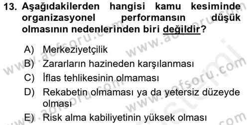 Kamu Ekonomisi 1 Dersi 2017 - 2018 Yılı 3 Ders Sınav Soruları 13. Soru