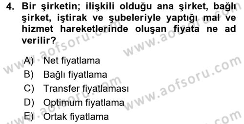 Kamu Ekonomisi 1 Dersi 2017 - 2018 Yılı 3 Ders Sınav Soruları 4. Soru
