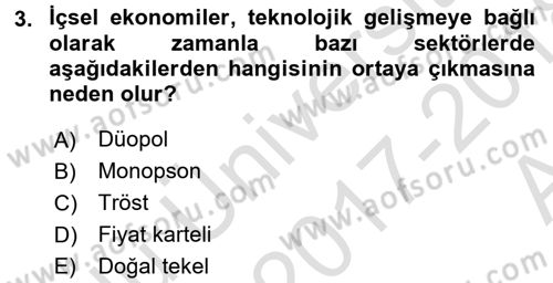 Kamu Ekonomisi 1 Dersi 2017 - 2018 Yılı (Vize) Ara Sınav Soruları 3. Soru