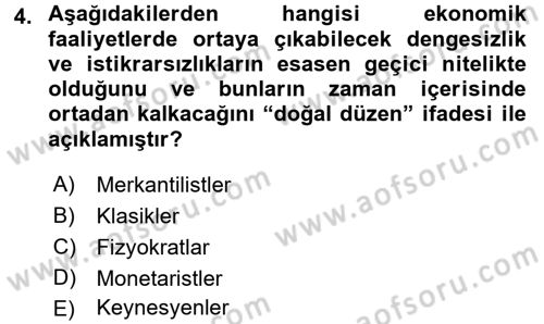Kamu Ekonomisi 1 Dersi 2017 - 2018 Yılı (Vize) Ara Sınav Soruları 4. Soru