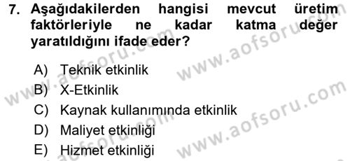 Kamu Ekonomisi 1 Dersi 2017 - 2018 Yılı (Final) Dönem Sonu Sınav Soruları 7. Soru