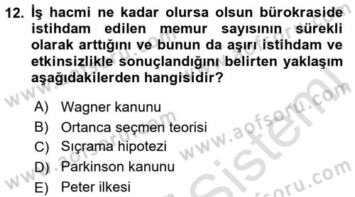 Kamu Ekonomisi 1 Dersi 2018 - 2019 Yılı 3 Ders Sınav Soruları 12. Soru