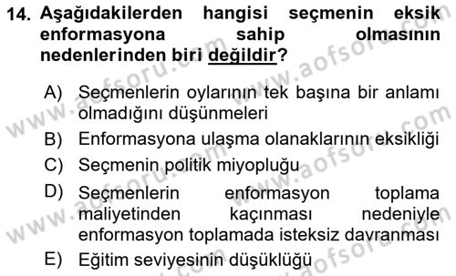 Kamu Ekonomisi 1 Dersi 2018 - 2019 Yılı 3 Ders Sınav Soruları 14. Soru