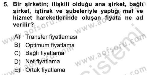 Kamu Ekonomisi 1 Dersi 2018 - 2019 Yılı 3 Ders Sınav Soruları 5. Soru
