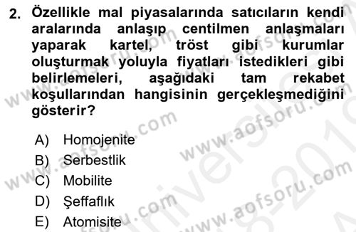 Kamu Ekonomisi 1 Dersi Ara Sınavı Deneme Sınav Soruları 2. Soru