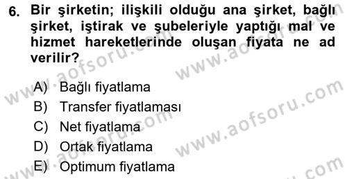 Kamu Ekonomisi 1 Dersi 2018 - 2019 Yılı Yaz Okulu Sınav Soruları 6. Soru