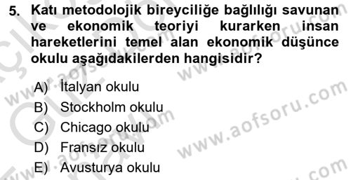 Kamu Ekonomisi 1 Dersi 2021 - 2022 Yılı (Vize) Ara Sınav Soruları 5. Soru