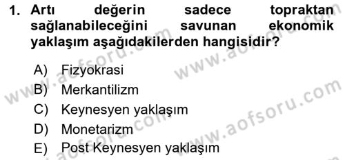Kamu Ekonomisi 1 Dersi 2021 - 2022 Yılı Yaz Okulu Sınav Soruları 1. Soru