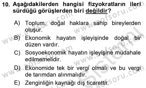 Kamu Ekonomisi 1 Dersi 2022 - 2023 Yılı (Vize) Ara Sınav Soruları 10. Soru