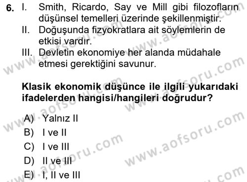 Kamu Ekonomisi 1 Dersi 2022 - 2023 Yılı (Vize) Ara Sınav Soruları 6. Soru