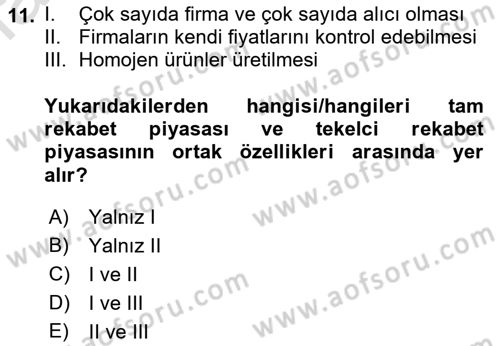 Kamu Ekonomisi 1 Dersi 2022 - 2023 Yılı (Final) Dönem Sonu Sınav Soruları 11. Soru