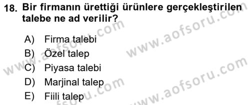Kamu Ekonomisi 1 Dersi 2022 - 2023 Yılı (Final) Dönem Sonu Sınav Soruları 18. Soru