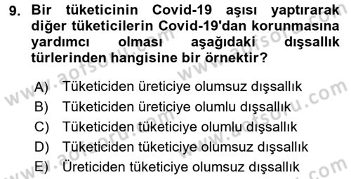 Kamu Ekonomisi 1 Dersi 2022 - 2023 Yılı (Final) Dönem Sonu Sınav Soruları 9. Soru