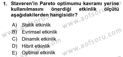 Kamu Ekonomisi 1 Dersi 2023 - 2024 Yılı (Vize) Ara Sınav Soruları 1. Soru