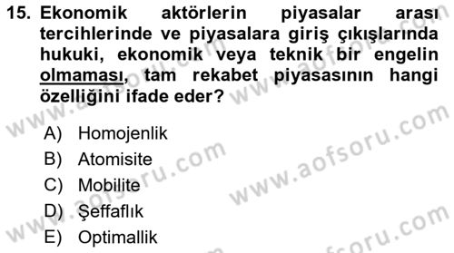 Kamu Ekonomisi 1 Dersi 2023 - 2024 Yılı (Final) Dönem Sonu Sınav Soruları 15. Soru