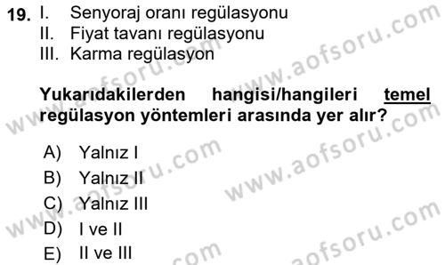 Kamu Ekonomisi 1 Dersi 2023 - 2024 Yılı (Final) Dönem Sonu Sınav Soruları 19. Soru