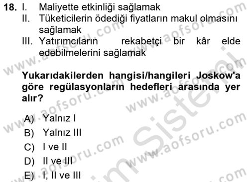 Kamu Ekonomisi 1 Dersi 2023 - 2024 Yılı Yaz Okulu Sınav Soruları 18. Soru