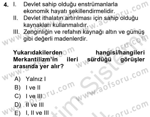 Kamu Ekonomisi 1 Dersi 2023 - 2024 Yılı Yaz Okulu Sınav Soruları 4. Soru