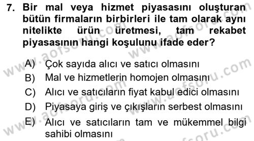 Kamu Ekonomisi 1 Dersi 2023 - 2024 Yılı Yaz Okulu Sınav Soruları 7. Soru