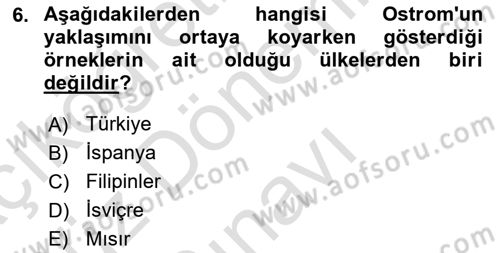 Kamu Ekonomisi 1 Dersi 2024 - 2025 Yılı (Final) Dönem Sonu Sınav Soruları 6. Soru