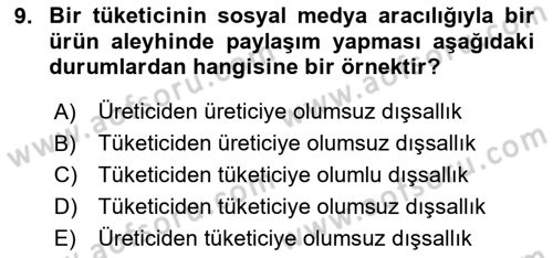 Kamu Ekonomisi 1 Dersi 2024 - 2025 Yılı (Final) Dönem Sonu Sınav Soruları 9. Soru